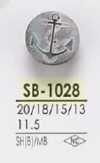 SB1028 Botón de caña con anilla circular de medio aro de concha nácar negra/latón
