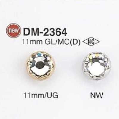 DM2364 Botón con vástago de anilla circular y semianilla de vidrio/fundición a presión