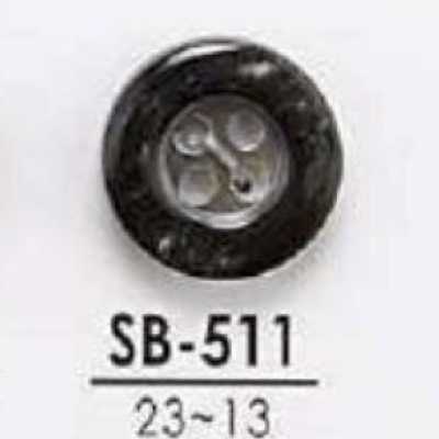 SB511 Botón de concha de nácar negro de 4 agujeros