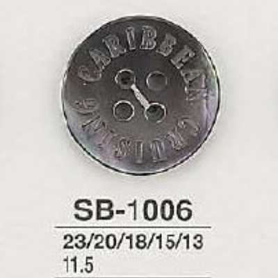 SB1006 Botón de 4 agujeros de concha de nácar negra
