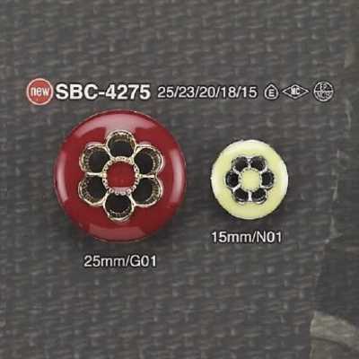 SBC4275 Botón de tallo de media anilla de resina epoxi/metal de alta calidad