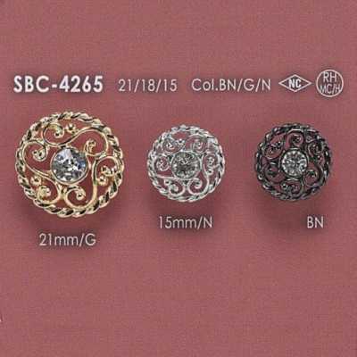 SBC4265 Botón de aro circular de vidrio/metal alto