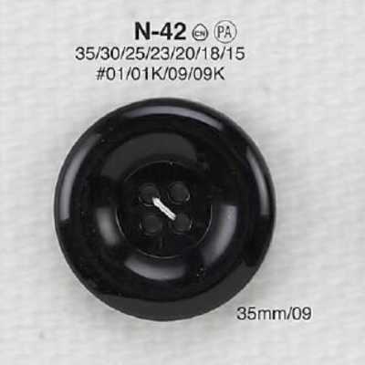 N42 Botón de 4 agujeros de resina de nailon
