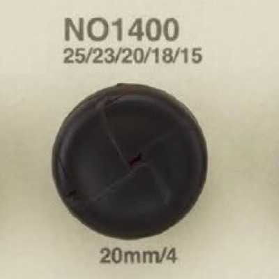 NO400 Botón de caña con anilla rectangular y media anilla de cuero/latón