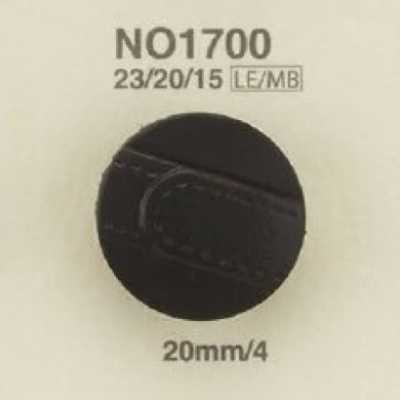 NO1700 Botón circular con vástago de anilla de cuero/latón