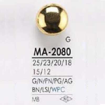 MA2080 Botón de latón con anilla circular y pie de media anilla