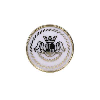 MA1755 Botón circular con vástago de anilla de resina epoxi/fundición a presión
