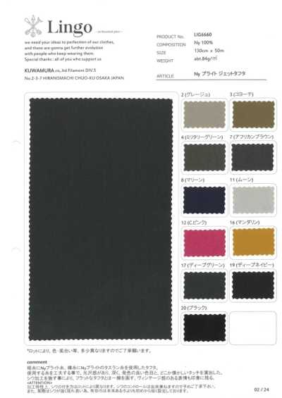 LIG6660 Tafetán de nylon brillante negro azabache
