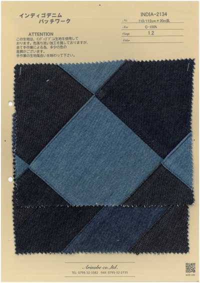 INDIA-2134 Patchwork de mezclilla índigo