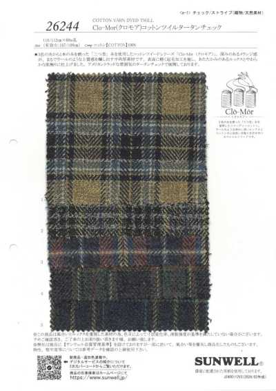26244 Clo-Mor Cuadro tartán de sarga de algodón