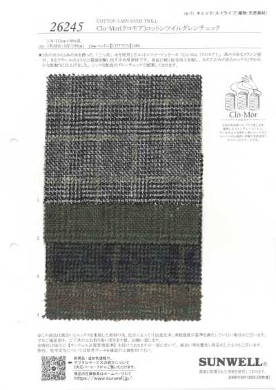 26245 Clo-Mor Sarga de algodón cuadro Glen