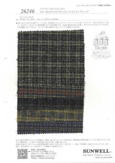 26246 Clo-Mor Sarga de algodón de mini cuadros