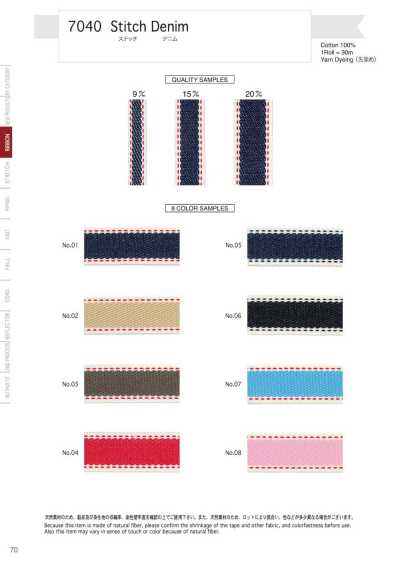 7040 Denim con pespunte