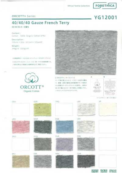 YG12001 O-Cotton 40/40/40 Felpa francesa de gasa