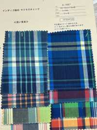 A-1657 Cuadros De Madrás Teñidos De índigo[Fabrica Textil] ARINOBE CO., LTD. Foto secundaria