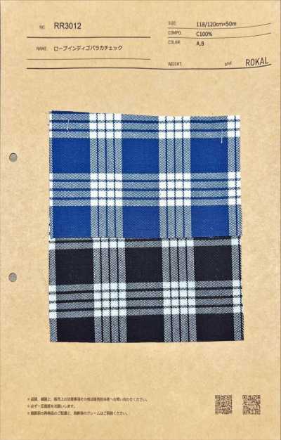 RR3012 Rope Indigo Pakara de cuadros