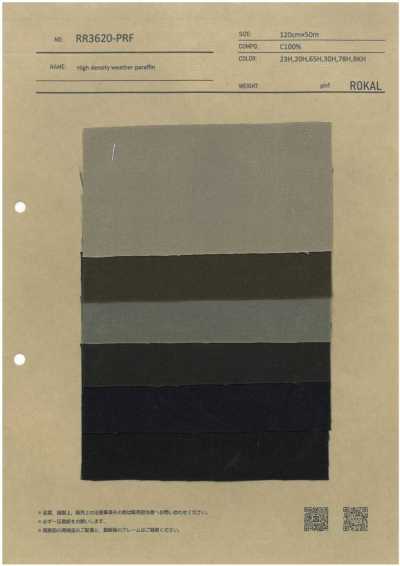 RR3620PRF Tela para intemperie peinada, acabado de parafina