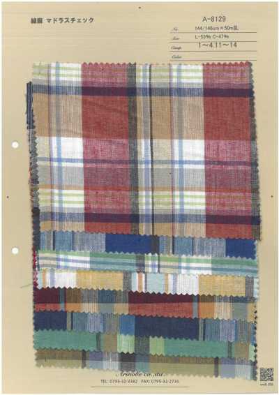 A-8129 Cuadro Madras de algodón y lino