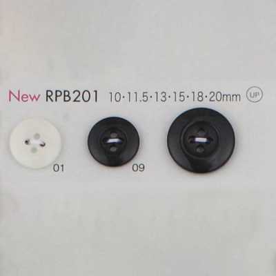 RPB201 Botón de resina PET reciclada, de 4 agujeros, hecho en Japón