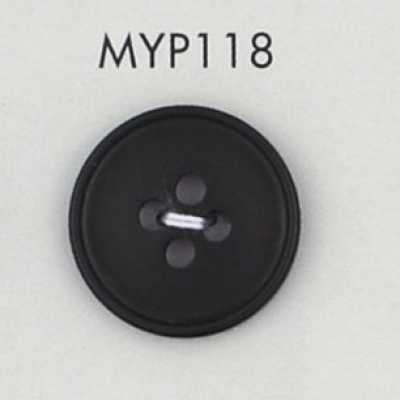 MYP118 Botón de resina de poliéster con borde, de 4 agujeros