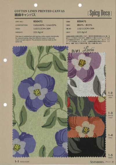 850471 SEVENBERRY® Lona de algodón y lino Spicy Deco Lucia