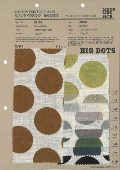 88194 SEVENBERRY® Tejido slub tipo lino, lunares, rayas, cuadros