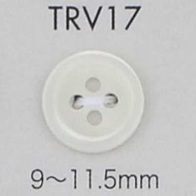 TRV17 Botón de nácar de 4 orificios con borde