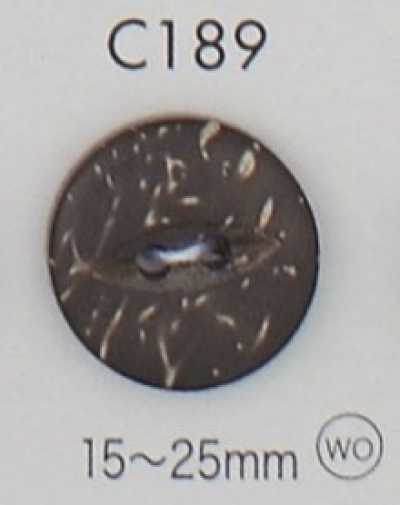 C189 Botón de madera natural de 2 agujeros