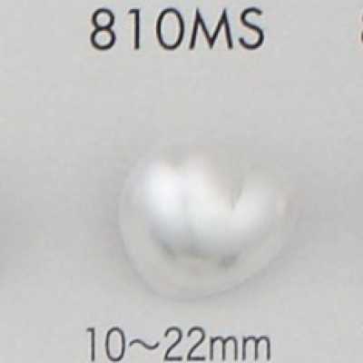 810MS Botón de resina de urea con aspecto perlado y pie plateado