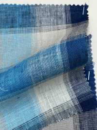 A-7066 Lino 100% Cuadros[Fabrica Textil] ARINOBE CO., LTD. Foto secundaria