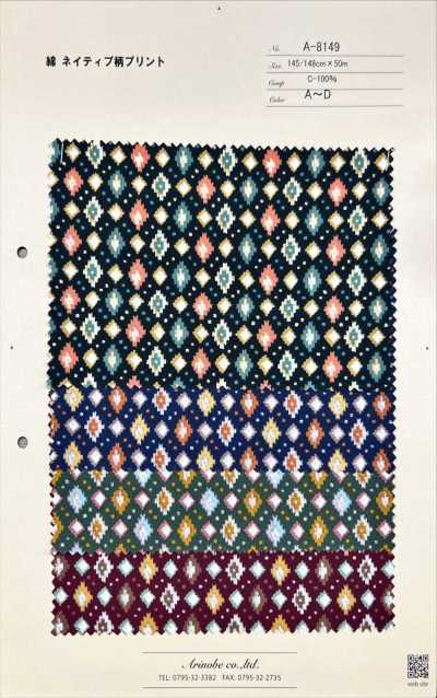 A-8149 Estampado de motivo nativo de algodón