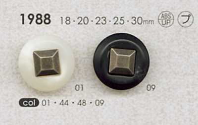 1988 Botón de resina de poliéster/resina ABS
