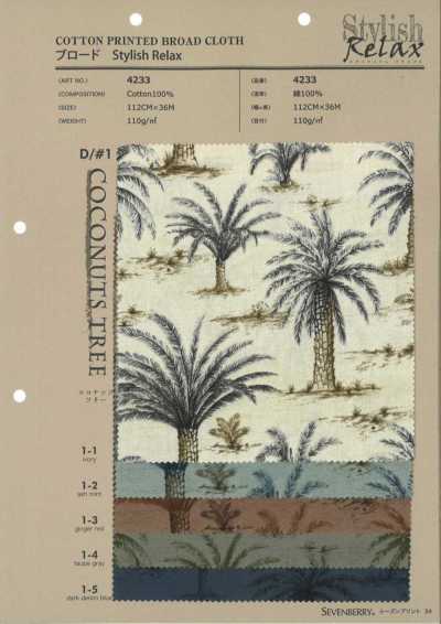 4233 Popelina elegante de estilo relajado COCONUT TREE