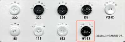 W153 Botón de resina de urea con dos agujeros y reborde