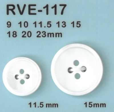 RVE117 Botón de concha de 4 agujeros, concha de agua dulce