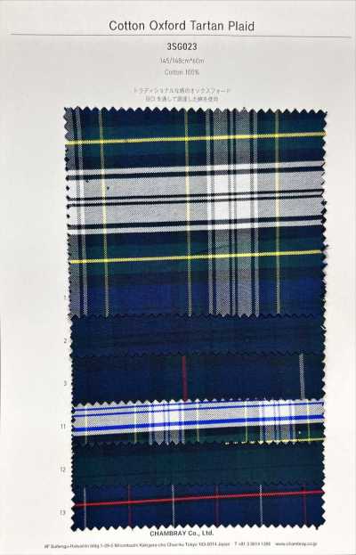 3SG023 Cuadros tartán Oxford de algodón