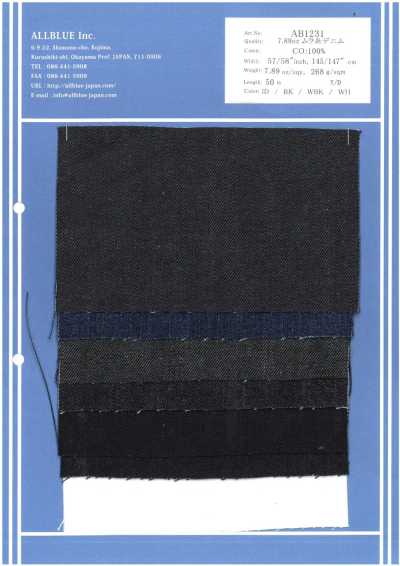 AB1231 Denim de hilo irregular de 7.89 oz