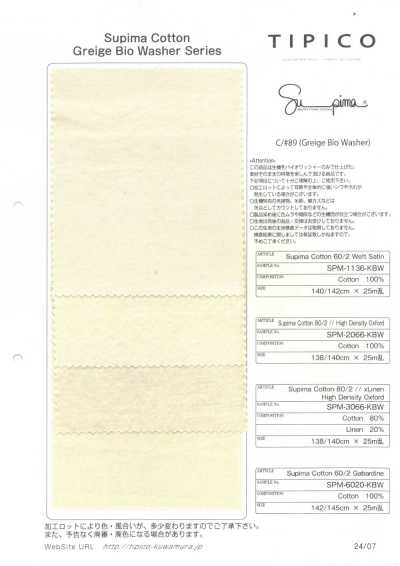 SPM-1136-KBW Supima 60/2 Molesquín ligero
