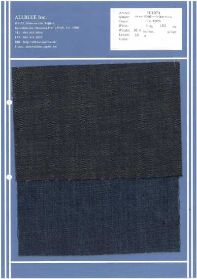 HI1074 Denim teñido en cuerda de índigo natural 10.4oz