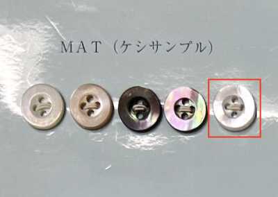 EX701MAT Botón de nácar blanco con borde de 4 agujeros mate
