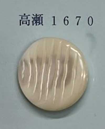 1670 Botón de concha Takase sin aro
