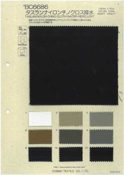 BC6686 Tela chino de nailon Taslan repelente al agua