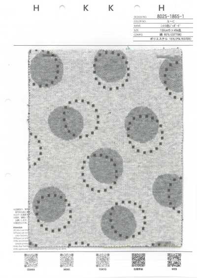 8025-1865-1 Punto jacquard de 3 colores con lunares