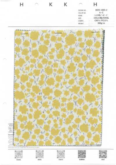 8025-1865-2 Jacquard de punto floral pequeño denso de tres colores
