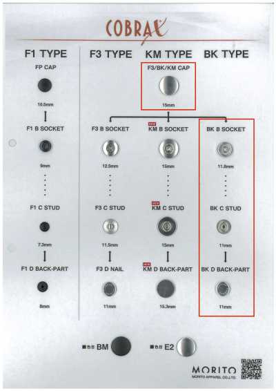 BK-A/B/C/D COBRAX® BK conjunto de 4 (tapa/hembra/macho/poste)