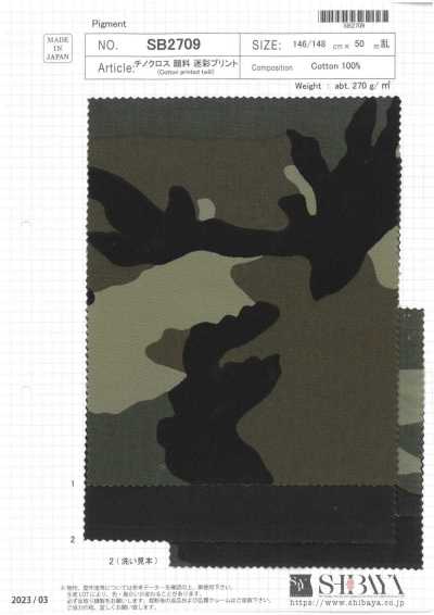 SB2709 Tela chino con estampado de camuflaje pigmentado