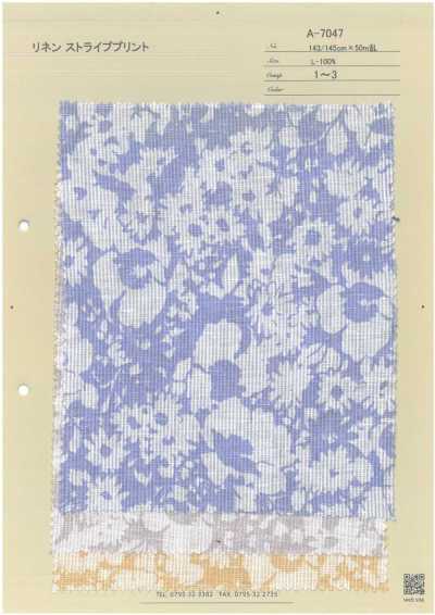 A-7047 Estampado de rayas de lino
