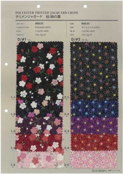88635 SEVENBERRY® Jacquard chirimen flor de cerezo/hoja de cáñamo