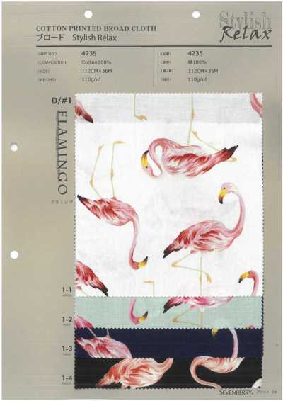 4235 SEVENBERRY® popelina elegante Relax Flamingo