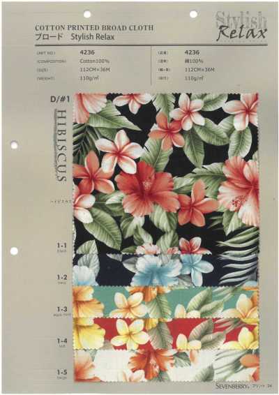 4236 SEVENBERRY® popelín elegante Relax Hibiscus